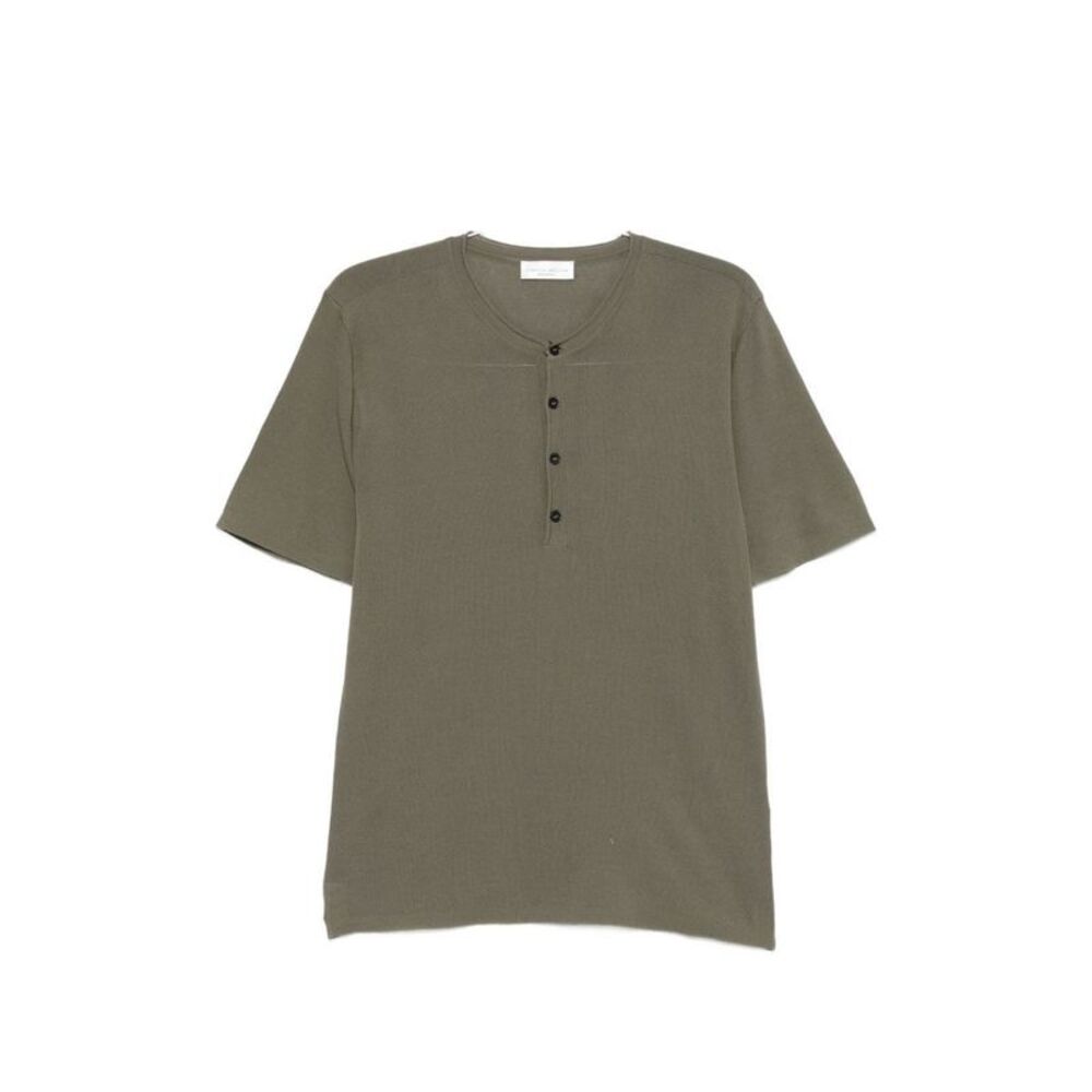 Roberto Collina Men Henley Cotton T-Shirt